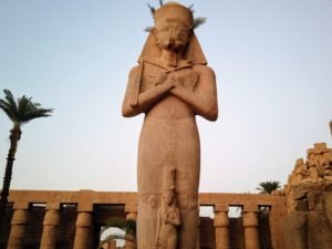 Stone carved Statue located in Karnak Temple.