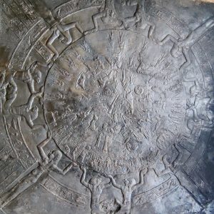 Image of Zodiac Sign, darkend to imitate soot from burning fire