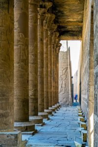 Pillars inside the Temple of Edfu