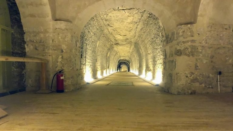 Tunnel entrance inside the Serapeum at the necropolis of Saqqara